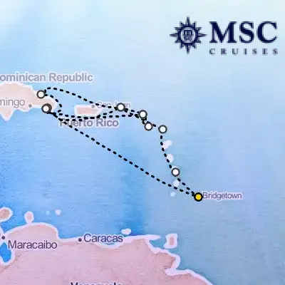 January 14th, 2027  - South Caribbean Cruise on the MSC Opera