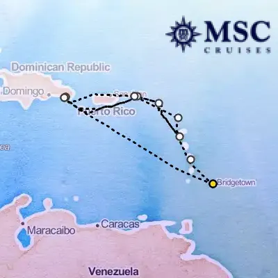 January 28th, 2027  - South Caribbean Cruise on the MSC Opera