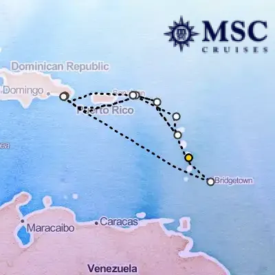 February 26th, 2027  - South Caribbean Cruise on the MSC Opera