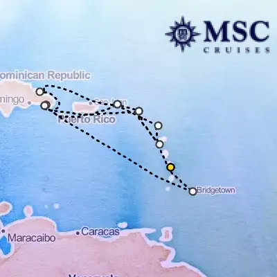 January 15th, 2027  - South Caribbean Cruise on the MSC Opera
