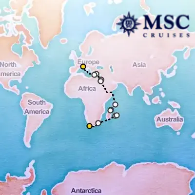 April 14th, 2026 - Cape Town to Portofino Cruise on the MSC Opera