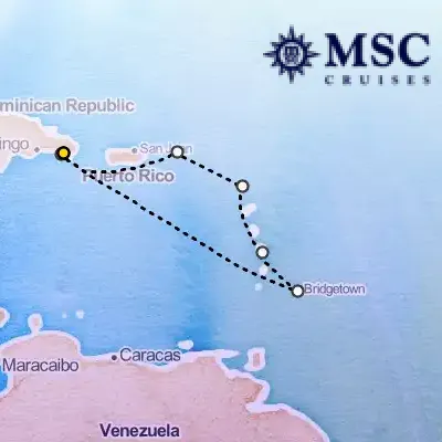 January 11th, 2027  - South Caribbean Cruise on the MSC Opera