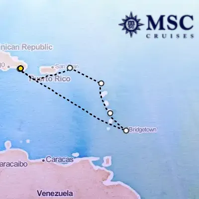 January 25th, 2027  - South Caribbean Cruise on the MSC Opera