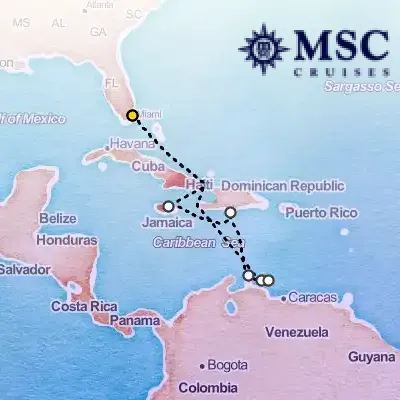 February 25th, 2027  - Caribbean & Antilles Cruise on the MSC Poesia