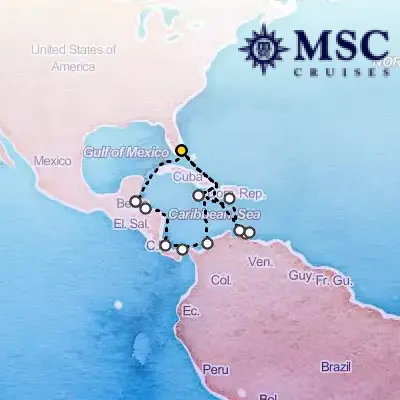 February 14th, 2027  - Caribbean & Antilles Cruise on the MSC Poesia