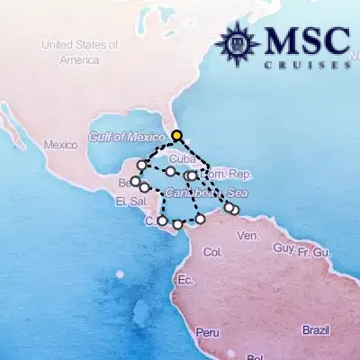 January 3rd, 2027  - Caribbean & Antilles Cruise on the MSC Poesia
