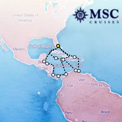 January 24th, 2027  - Caribbean & Antilles Cruise on the MSC Poesia