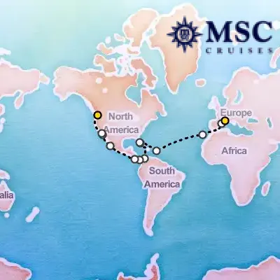 April 8th, 2026 - Marseille to Seattle Cruise on the MSC Poesia