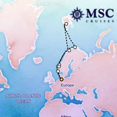 August 9th, 2026  - Northern Europe Cruise on the MSC Preziosa