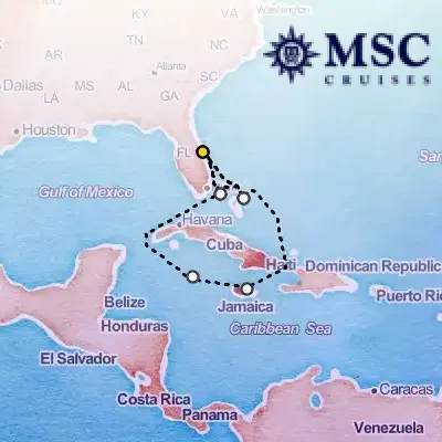 November 22nd, 2026  - Caribbean & Antilles Cruise on the MSC Seashore