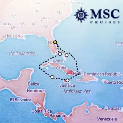 November 22nd, 2026  - Caribbean & Antilles Cruise on the MSC Seashore