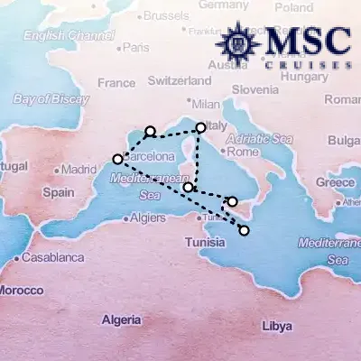June 1st, 2026  - Mediterranean Cruise on the MSC Splendida