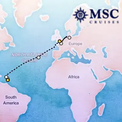 April 4th, 2026  - MSC Grand Voyages on the MSC Virtuosa