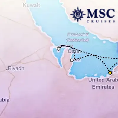 March 29th, 2027  - Dubai, Abu Dhabi & Qatar Cruise on the MSC World Europa