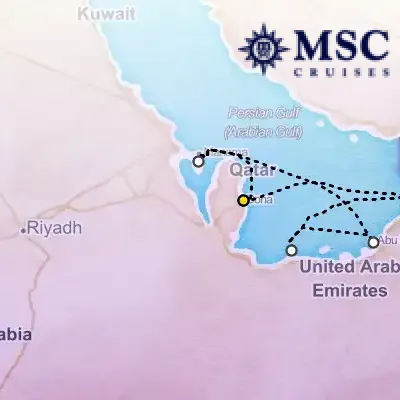 January 7th, 2027  - Dubai, Abu Dhabi & Qatar Cruise on the MSC World Europa