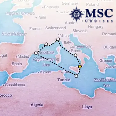 July 21st, 2026  - Mediterranean Cruise on the MSC World Europa
