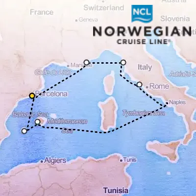 August 1st, 2025  - Western Mediterranean from Barcelona Cruise on the Norwegian Breakaway