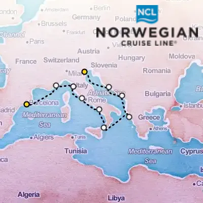 August 19th, 2026  - Western Mediterranean from Barcelona Cruise on the Norwegian Norwegian Viva