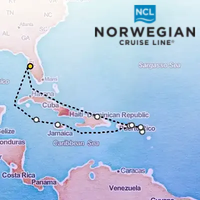 December 24th, 2025  - Southern Caribbean from Tampa Cruise on the Norwegian Star