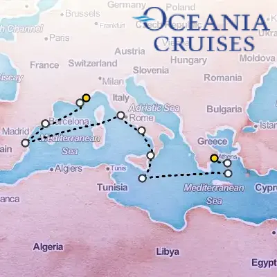 July 24th, 2025  - Iconic Mediterranean Shores Cruise on the Oceania Allura