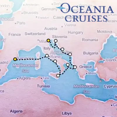 October 23rd, 2026  - Southern European Gems Cruise on the Oceania Insignia