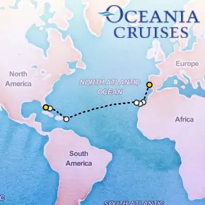 November 9th, 2026  - Canaries to the Caribbean Cruise on the Oceania Insignia
