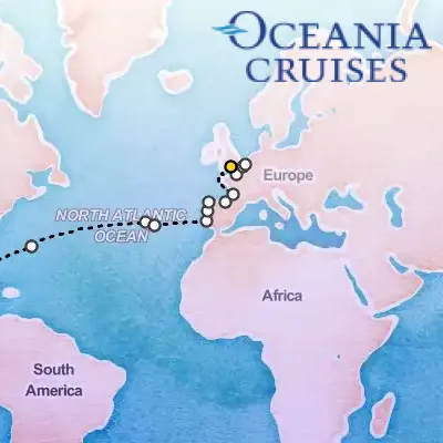 May 4th, 2026  - Route to Western Europe Cruise on the Oceania Insignia