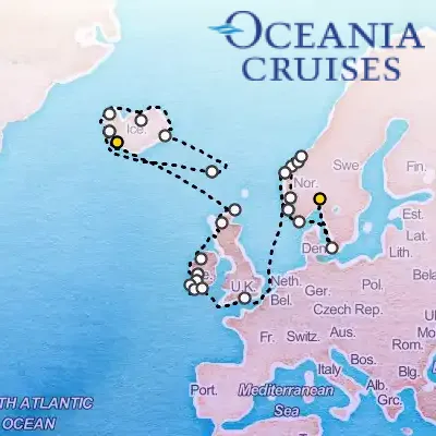 July 24th, 2026  - Iceland & Nordic Splendors Cruise on the Oceania Insignia
