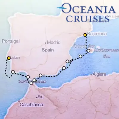 April 11th, 2026  - Iberian & Moorish Legends Cruise on the Oceania Nautica