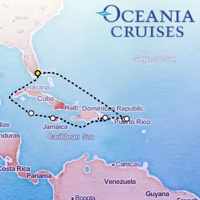 March 17th, 2026  - Caribbean Melodies Cruise on the Oceania Nautica
