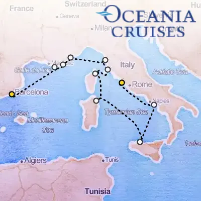 May 22nd, 2026  - Italy & France Spotlight Cruise on the Oceania Nautica