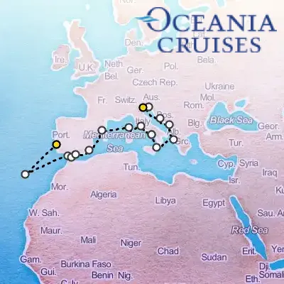 July 24th, 2026  - European Artistry Cruise on the Oceania Nautica