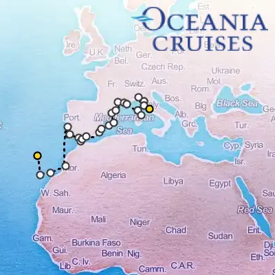 March 27th, 2026  - Crossing to Antiquity on the Oceania Nautica