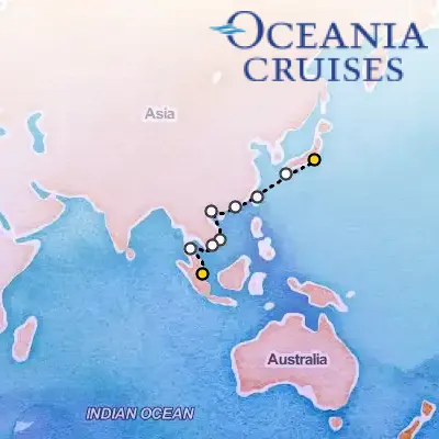 April 15th, 2026  - Sparkling Asian Seas Cruise on the Oceania Regatta