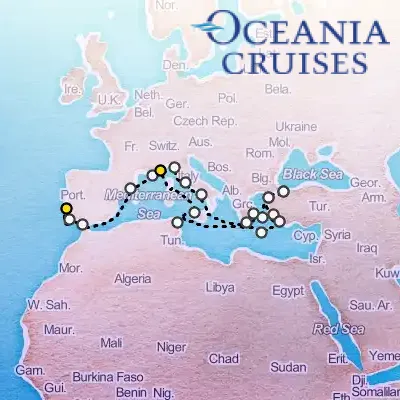 June 24th, 2026  - Mediterranean Constellation Cruise on the Oceania Regatta