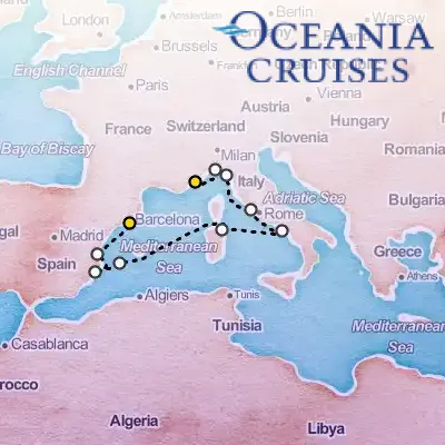 October 19th, 2026  - Havens Of Italy & Spain Cruise on the Oceania Sirena