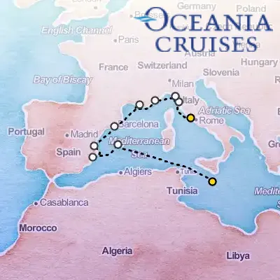 September 10th, 2026  - Coastal Mediterranean Gems Cruise on the Oceania Sirena