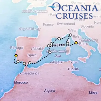 December 21st, 2026  - Iberia & Italian Treasures Cruise on the Oceania Sirena