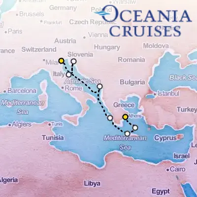 May 26th, 2026  - Route of the Doges Voyage on the Oceania Sirena