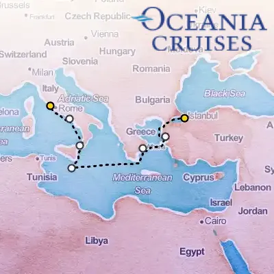 November 5th, 2026  - Ancient Sites & Cities Cruise on the Oceania Sirena