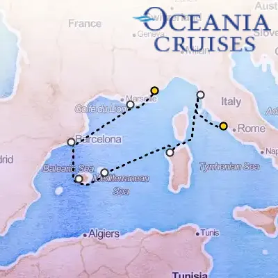 October 12th, 2026  - Balearic & Riviera Resorts Cruise on the Oceania Sirena