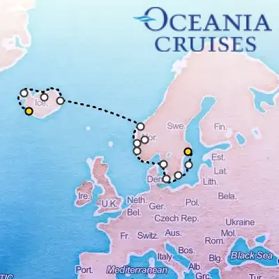 August 7th, 2027  - Fjords to Icelandic Vistas Cruise on the Oceania Vista