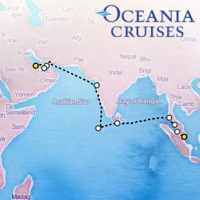 April 26th, 2027  - Gems of the Indian Ocean Cruise on the Oceania Vista