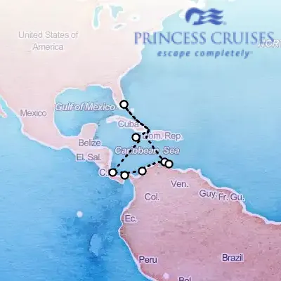 November 17th, 2025  - Panama Canal with Costa Rica & Caribbean Holiday on the Princess Caribbean