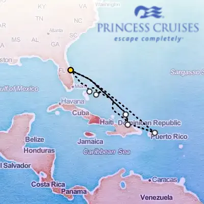 June 21st, 2026  - Eastern & Western Caribbean Adventurer Cruise on the Princess Caribbean