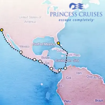 January 6th, 2027  - Panama Canal, Ocean to Ocean on the Princess Coral
