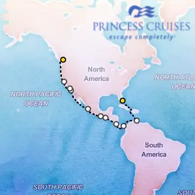 September 23rd, 2026  - Panama Canal & Pacific Coast Cruise on the Princess Coral