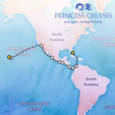 January 6th, 2027  - Panama Canal, Ocean to Ocean on the Princess Coral