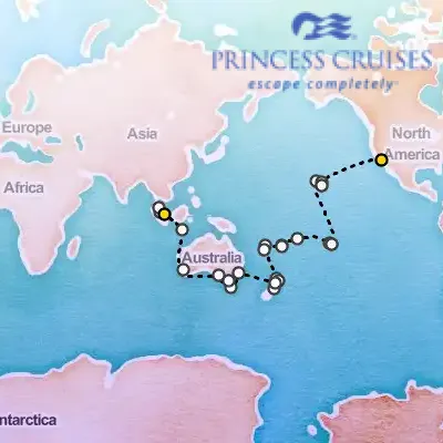 January 21st, 2026  - South Pacific: Los Angeles to Singapore Cruise on the Princess Coral