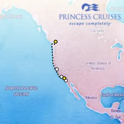 October 21st, 2025  - Pacific Wine Country Cruise on the Princess Coral